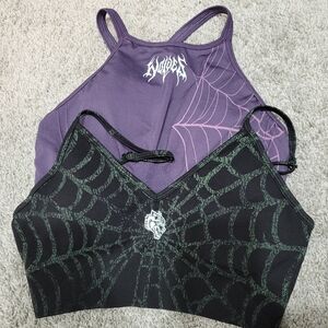 Darc Sport Bundle. Two Sports Bras. Purple and Black Web Design - Medium